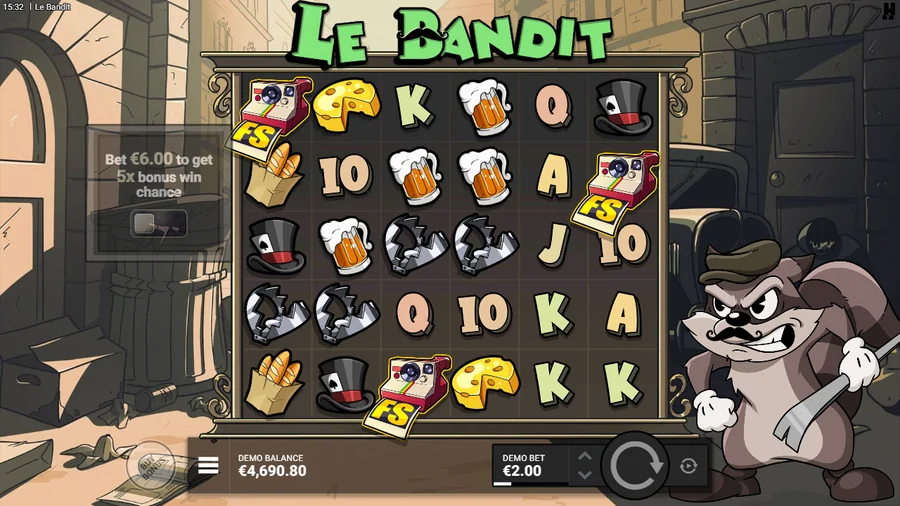 Le Bandit free spins scatter trigger