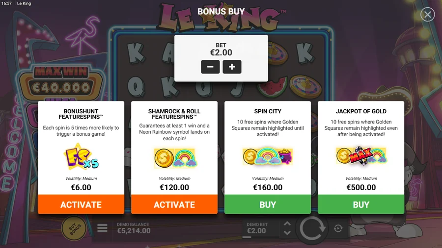 Le King bonus buy options