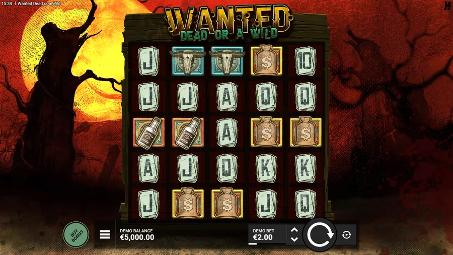 Wanted Dead or a Wild 5x5 grid